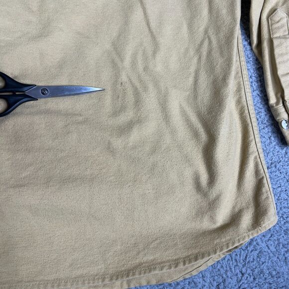 Cabelas Chamois Shirt Men 2XLT Khaki Beige Button Collar Utility Outdoor Shacket - Picture 6 of 10